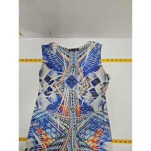 Apt 9 Tunic Top Women's Medium GUC Sleeveless Sublimation Shirt Beaded Abstract